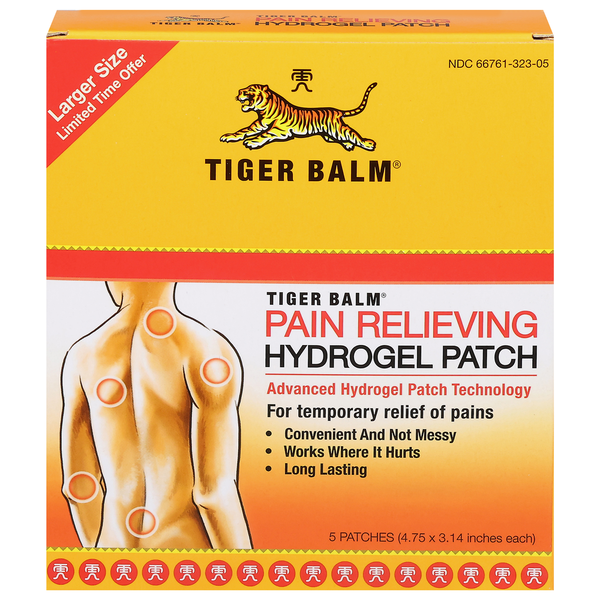 First Aid | Pain Relief Tiger Balm Hydrogel Patch, Pain Relieving, Larger Size hero