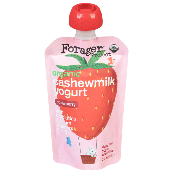 Forager Project Cashewmilk Yogurt, Dairy Free, Organic, Strawberry, Kids hero