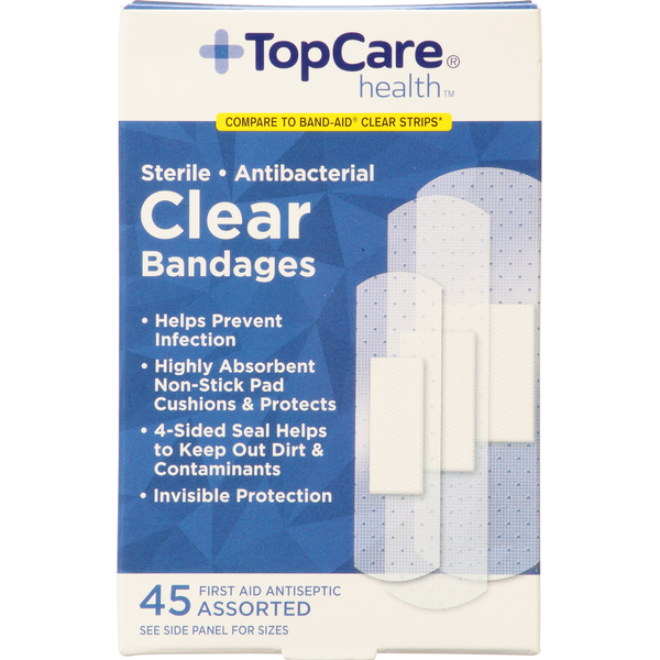 First Aid TopCare Bandages, Clear, Assorted hero