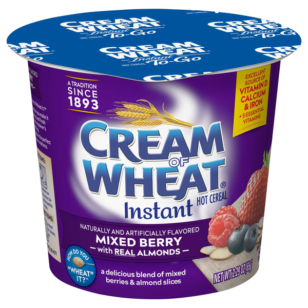 Hot Cereal & Pancake Mixes Cream of Wheat To Go Mixed Berry with Almonds Instant Hot Cereal hero