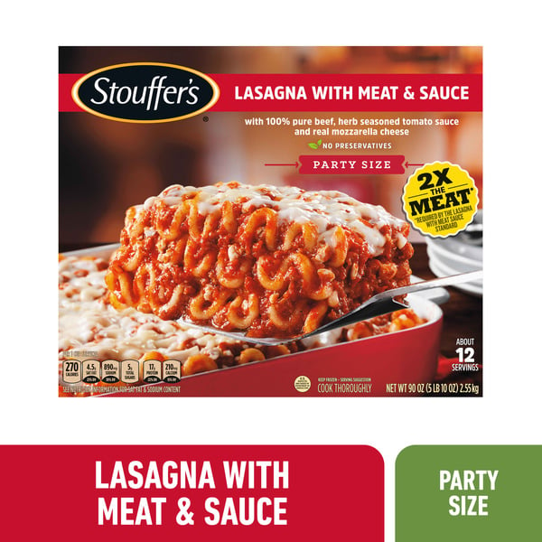 Frozen Meals Stouffer's Party Size Lasagna With Meat & Sauce Frozen Meal hero