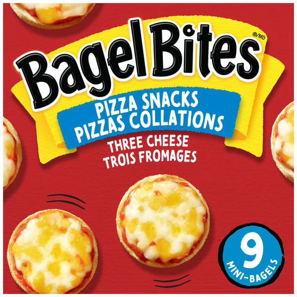 Frozen Pizza HEINZ Bagel Bites Three Cheese Frozen Pizza Snacks hero