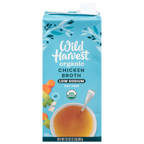 Soup, Broth & Bouillon Wild Harvest Broth, Low Sodium, Organic, Chicken hero