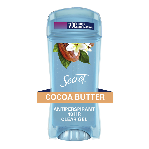 Deodorants Secret Clear Gel Antiperspirant and Deodorant for Women, Cocoa Butter Scent hero