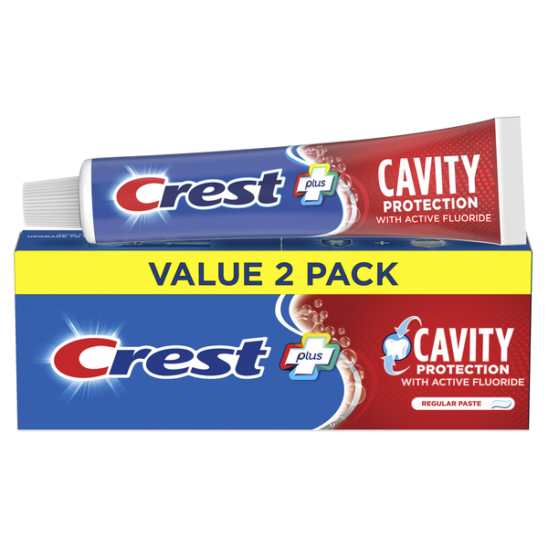 Oral Hygiene Crest Cavity Protection Toothpaste, Regular Paste, 5.7 oz, Pack of 2 hero