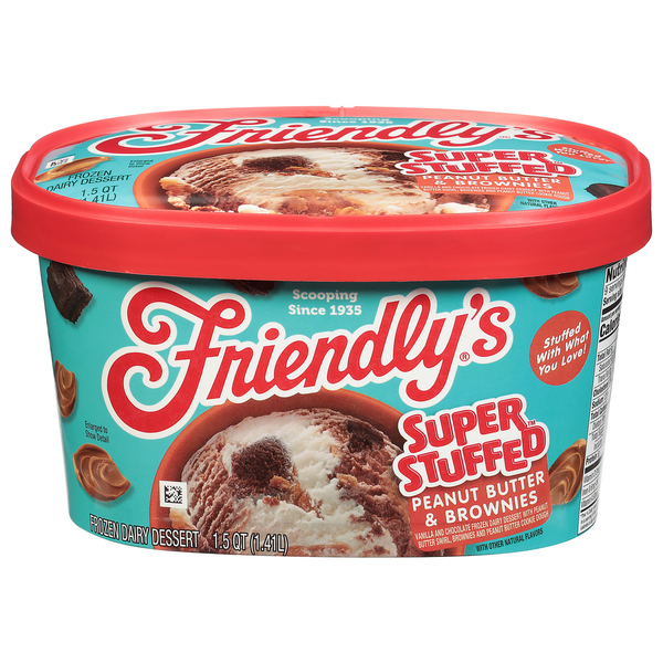 Ice Cream & Ice Friendly's Frozen Dairy Dessert, Peanut Butter & Brownies hero