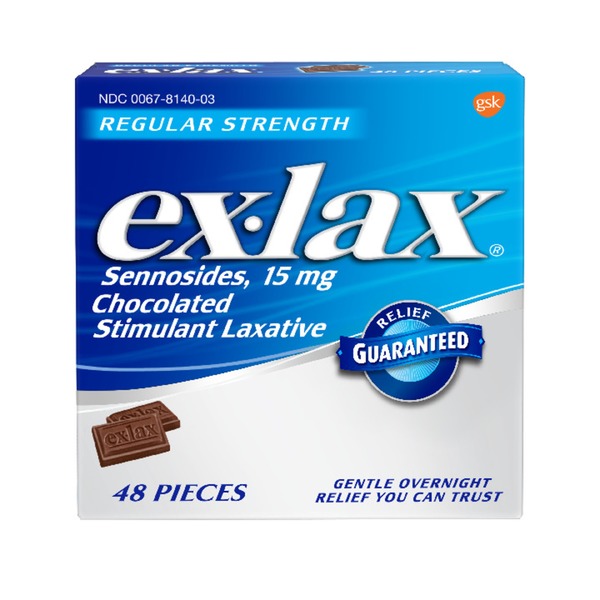 Digestion GSK ex-lax Regular Strength Stimulant Laxative Chocolated Pieces hero