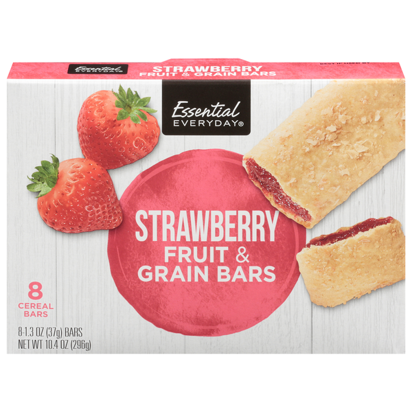 Breakfast Bars & Pastries Essential Everyday Cereal Bars, Strawberry, Fruit & Grain hero