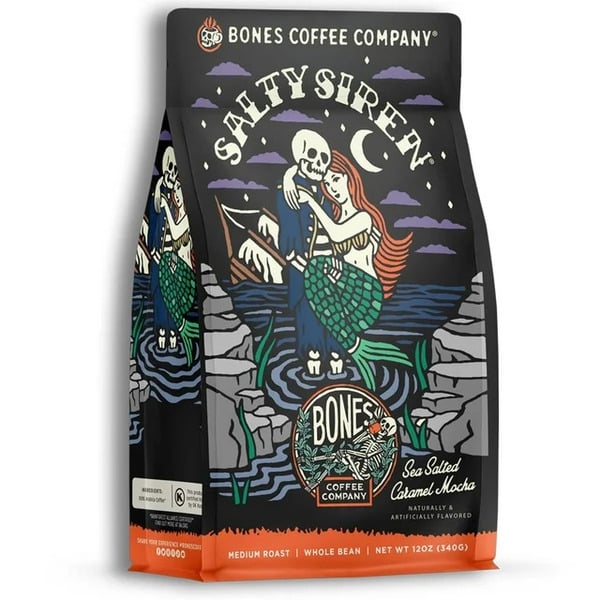 Coffee Bones Coffee Company Coffee Salty Siren, Sea Salted Caramel Flavored, Ground Coffee hero