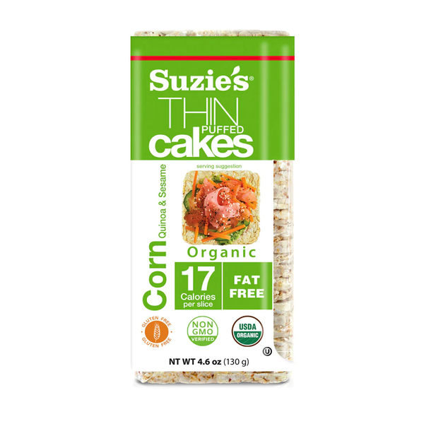 Crackers Suzie's Corn, Quinoa & Sesame Thin Cakes hero