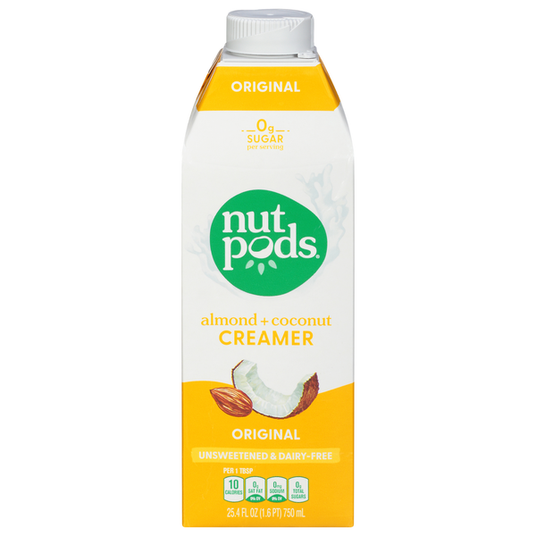 Plant-Based Milk nutpods Creamer, Almond + Coconut, Original hero