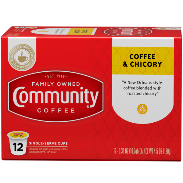 Coffee Community Coffee Coffee & Chicory Single Serve Cups hero