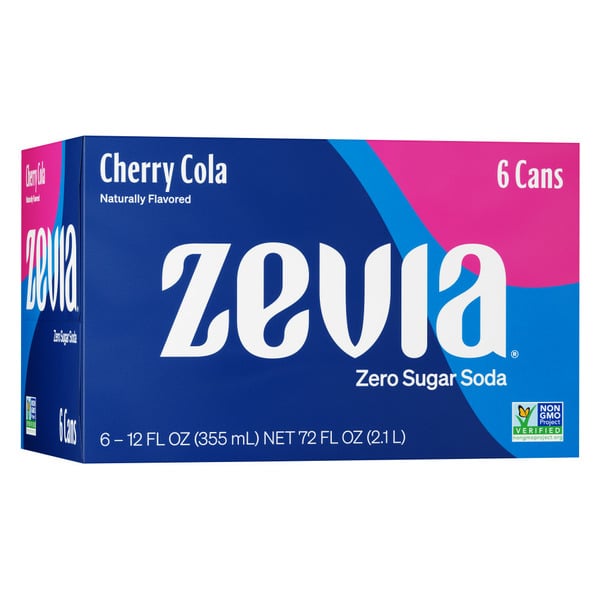 Soft Drinks Zevia Zero Sugar Cherry Cola Soda hero