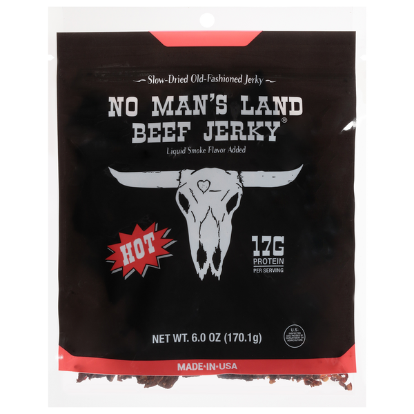 Popcorn & Jerky No Man's Land Beef Jerky, Hot hero