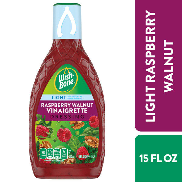 Salad Dressing & Toppings Wish-Bone Light Raspberry Walnut Vinaigrette Salad Dressing hero