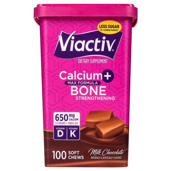 Vitamins & Supplements Viactiv Calcium + Bone Strengthening, Milk Chocolate, Max Formula hero