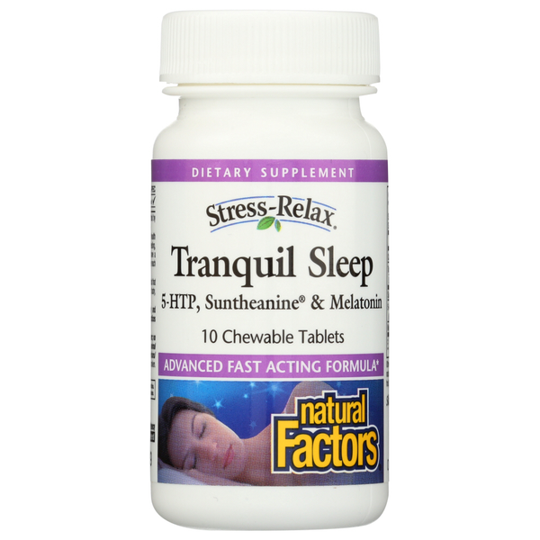 Vitamins & Minerals Natural Factors Stress-Relax Tranquil Sleep Chewable Travel Size hero