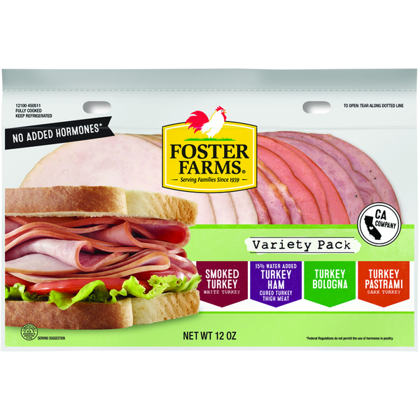 Lunch Meat Foster Farms Sliced Turkey Variety Pack hero