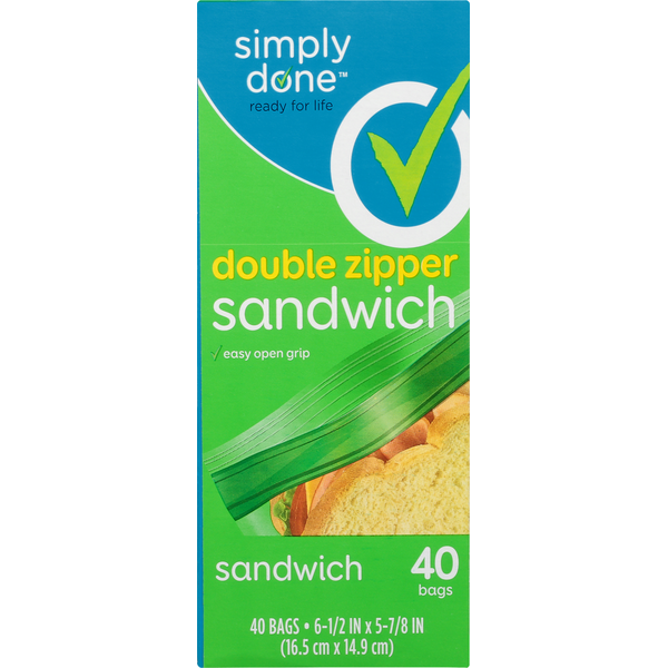 Food Storage Simply Done Sandwich Bags, Double Zipper hero