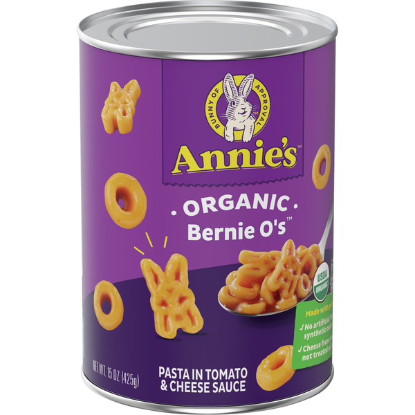 Canned Meals & Beans Annie's Organic Bernie O's Tomato and Cheese Sauce Canned Pasta hero