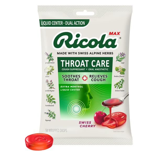 Cold, Flu & Allergy Ricola Max Throat Care Swiss Cherry Cough Drops hero