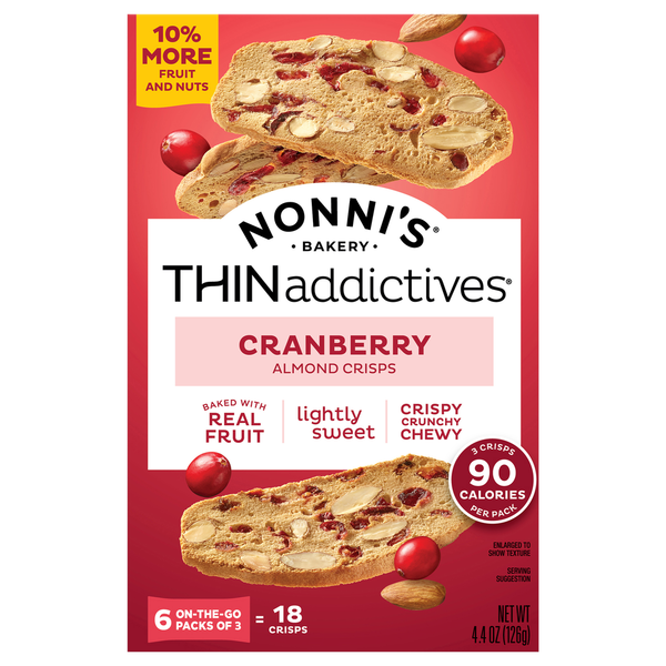 Crackers Nonni's Almond Crisps, Cranberry hero