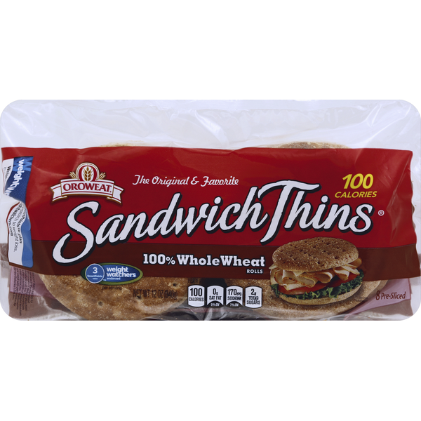 Buns & Rolls Arnold Rolls, 100% Whole Wheat, Pre-Sliced hero