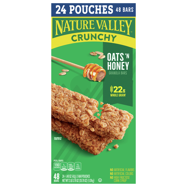 Energy & Granola Bars Nature Valley Granola Bars, Oats 'N Honey, Crunchy hero