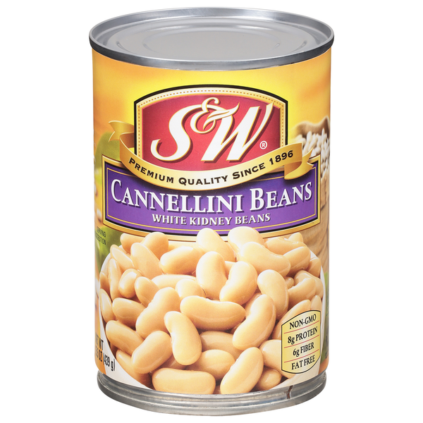 Canned Meals & Beans S&W Cannellini Beans - White Kidney Beans - 15.5 Oz. Can hero