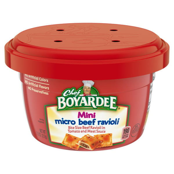 Canned Meat, Seafood & Beans Chef Boyardee Mini Micro Beef Ravioli hero