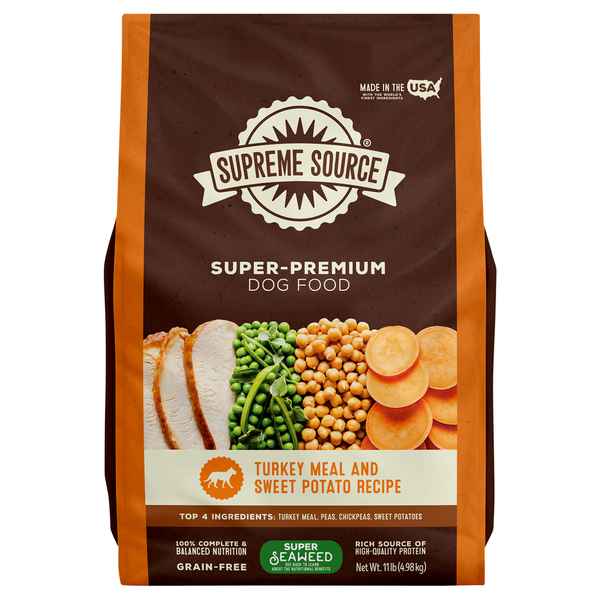 Cat Food & Care Supreme Source Dog Food, Grain-Free, Super-Premium, Turkey Meal and Sweet Potato Recipe hero