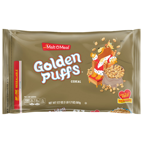 Malt-O-Meal Golden Puffs Breakfast Cereal, Puffed Wheat Cereal hero