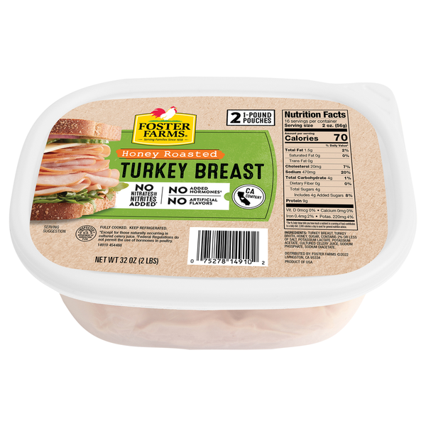 Lunch Meat Foster Farms Honey Roasted Turkey Breast Tub Deli Meat hero