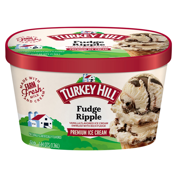 Turkey Hill Ice Cream, Premium, Fudge Ripple hero