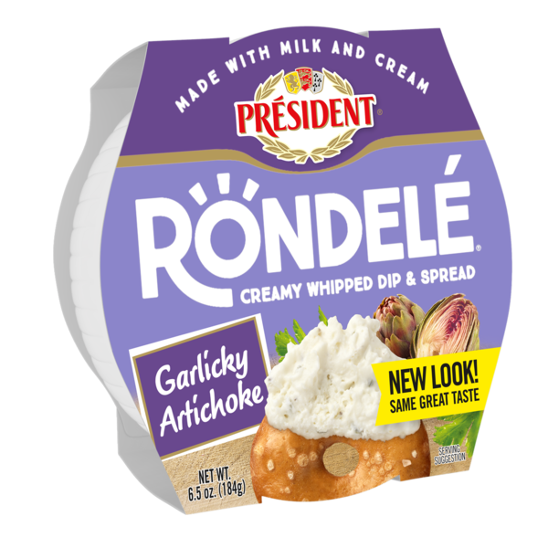 Spreads Rondelé President Creamy Whipped Dip & Spread Cheese Garlic Artichoke hero