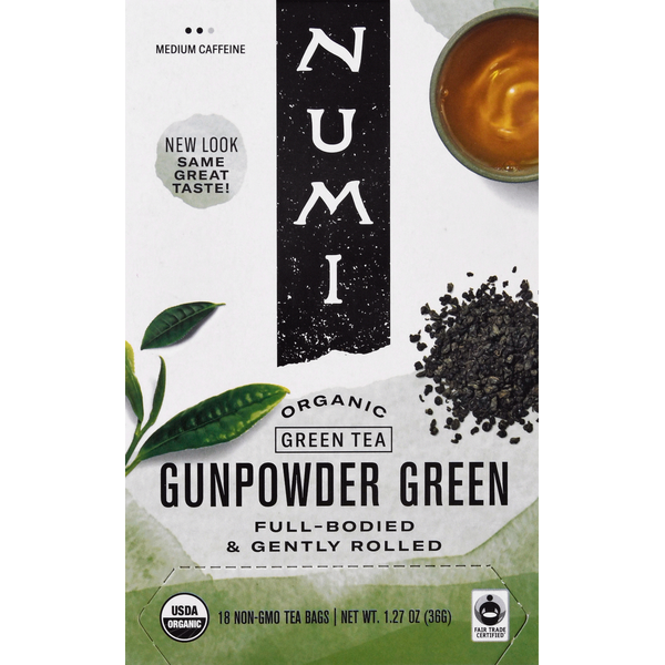 Tea Numi Green Tea, Organic, Gunpowder Green, Tea Bags hero