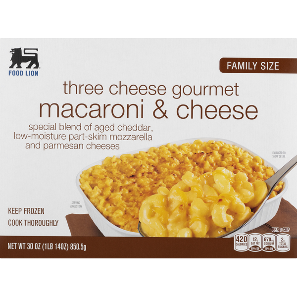 Frozen Meals Food Lion Macaroni & Cheese, Three Cheese Gourmet, Family Size hero