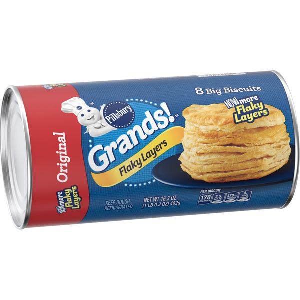 Refrigerated Dough & Biscuits Pillsbury Grands! Flaky Layers, Original Biscuit Dough hero