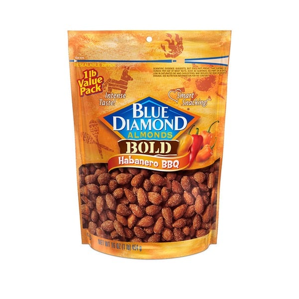 Nuts, Seeds & Dried Fruit Blue Diamond BOLD Almonds, Habanero BBQ hero