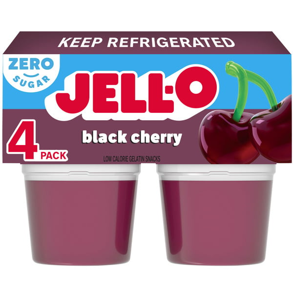 Refrigerated Pudding & Desserts Jell-O Black Cherry Sugar Free Refrigerated Gelatin hero