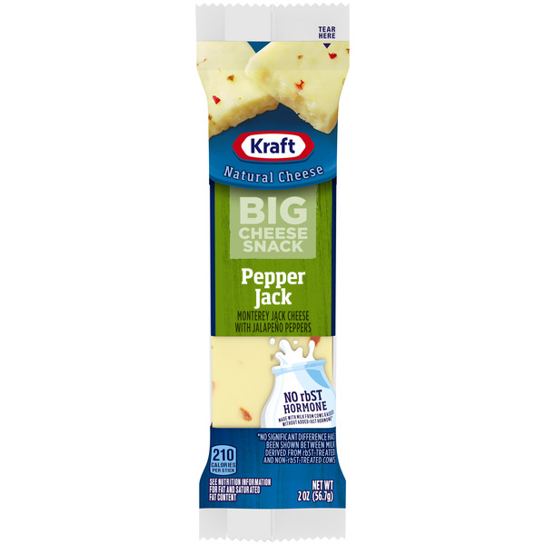 Other Creams & Cheeses Kraft Pepper Jack Big Cheese Snack Bar, oz Stick hero