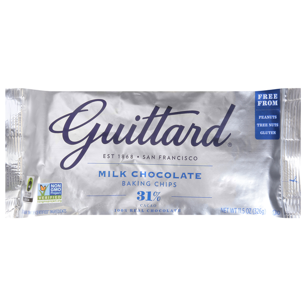 Baking Ingredients Guittard Milk Chocolate Baking Chips hero