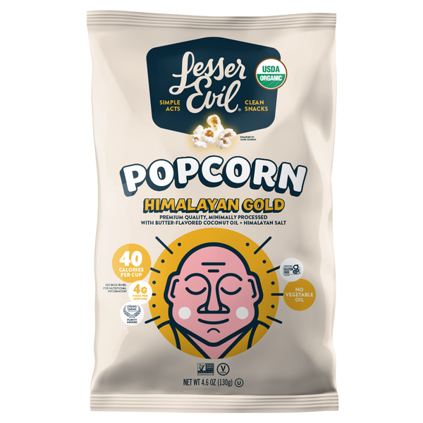 Chips & Pretzels LesserEvil Organic Popcorn, Himalayan Gold hero