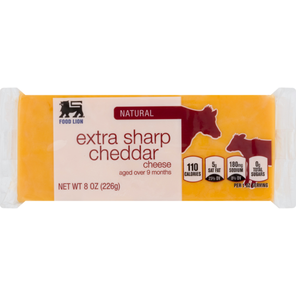 Packaged Cheese Food Lion Natural Extra Sharp Cheddar Cheese hero