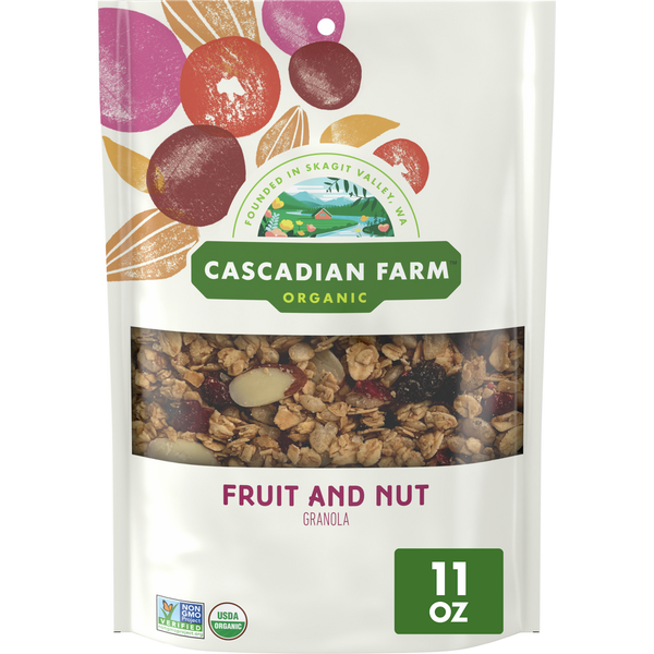 Cascadian Farm Organic Fruit and Nut Granola Resealable Pouch hero