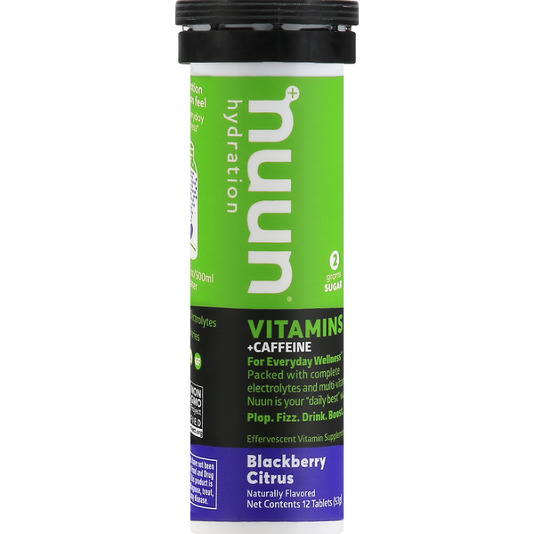 Vitamins & Supplements Nuun Vitamins + Caffeine, Tablets, Blackberry Citrus hero