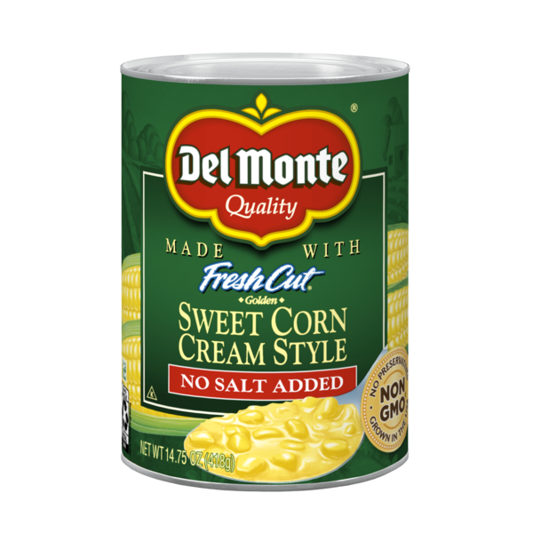 Canned/Jarred Vegetables Del Monte Sweet Corn, Golden, Cream Style, No Salt Added hero