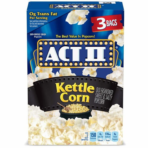 Snacks Act II Kettle Corn Microwave Popcorn hero