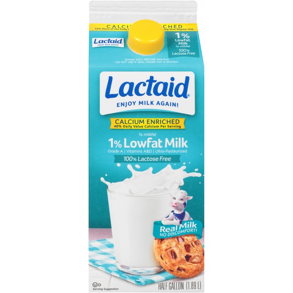 Soy & Lactose-Free Lactaid 1% Lowfat Milk Calcium Enriched (California) hero