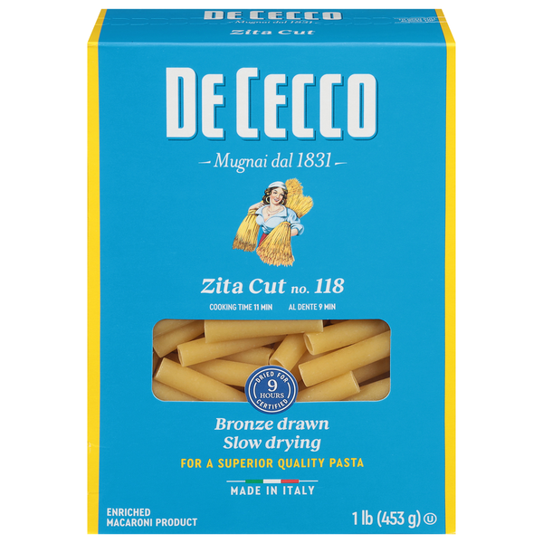 Dry Pasta De Cecco Zita Cut, No. 118 hero